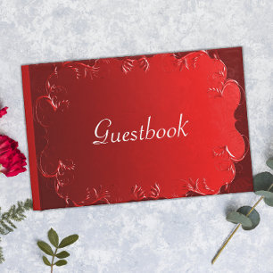 Livro De Visitas Casamento vermelho elegante