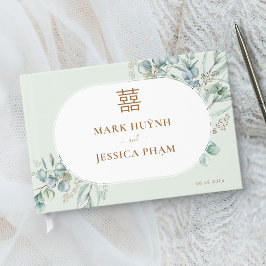 Livro De Visitas Casamento Vietnamita Eucalipto Song Hy