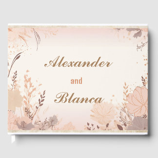 Livro De Visitas Casamento Vintage Floral Rosa Luxuoso