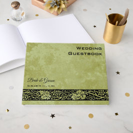 Livro De Visitas Casamento Vintage, Folhas de Parreira Vitorianas