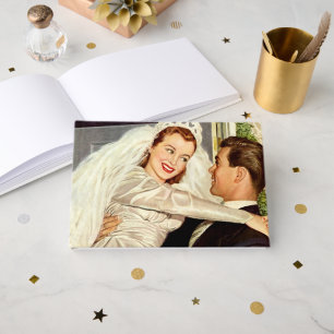 Livro De Visitas Casamento vintage, Newlyweds felizes dos noivos