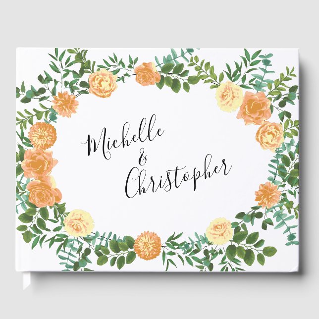 Livro De Visitas Casamento Vintage Rosa Pêssego (Frente)