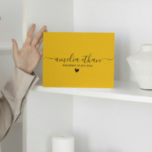 Livro De Visitas Casamentos Minimalistas Modernos Amarelo Mostarda