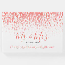 Livro De Visitas Cascata personalizada de coral, cascata, casamento