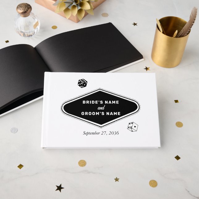 Livro De Visitas Casino de Destino de Las Vegas White Negro (Frente aberta)