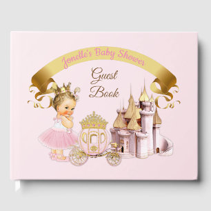 Livro De Visitas Castelo Carruagem Princesa Real Rosa Dourado Menin