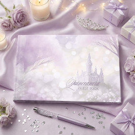 Livro De Visitas Castelo de Conto de Fadas Quinceanera Lilás ID1030