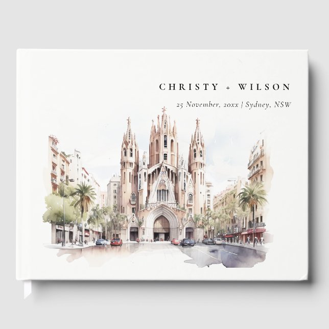 Livro De Visitas Catedral de Barcelona Casamento por Aquarela Espan (Frente)