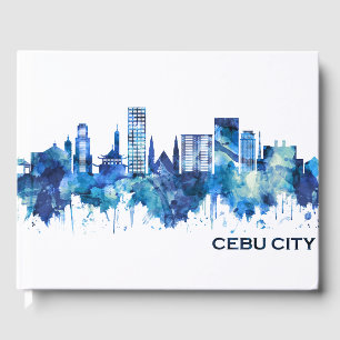 Livro De Visitas Cebu City Filipinas Skyline Blue