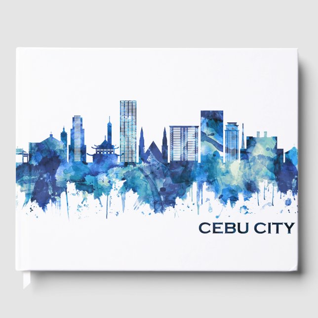 Livro De Visitas Cebu City Filipinas Skyline Blue (Frente)
