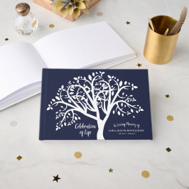 Livro De Visitas Celebração da Vida Árvore Branca Personalizada