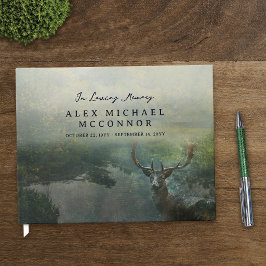 Livro De Visitas Celebração da Vida do Veado da Floresta Rústica