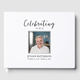 Livro De Visitas Celebração da Vida Foto Simples, Funeral Personali