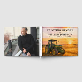 Livro De Visitas Celebração da Vida Funeral Foto Trator Agricultor