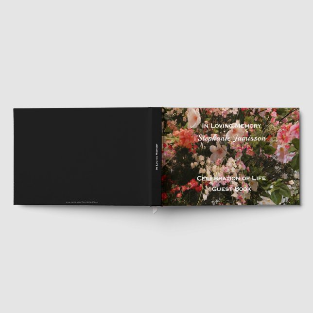 Livro De Visitas Celebração da Vida, Muitas Flores Floral Boho Chic (Completo)
