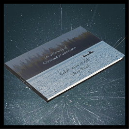 Livro De Visitas Celebração da vida, nome, lago, dois pescadores