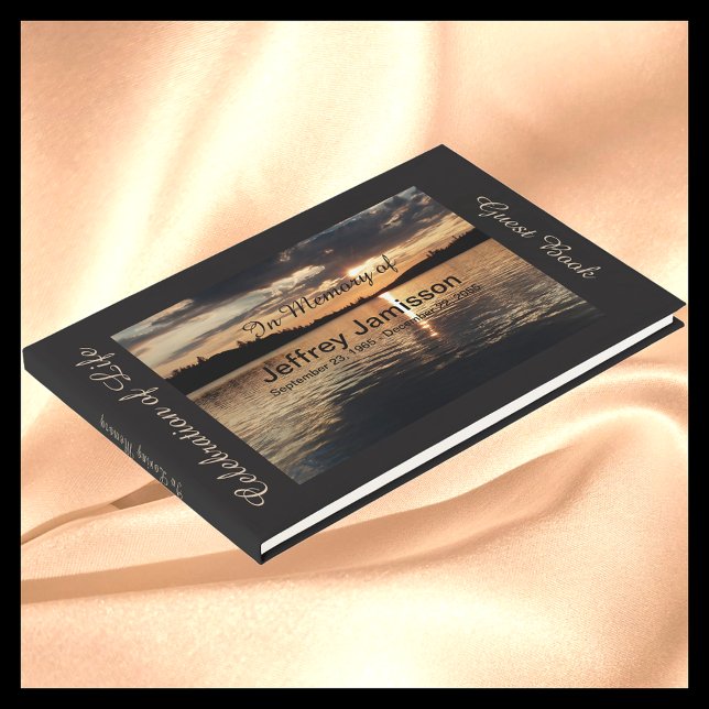 Livro De Visitas Celebração da Vida, Sunset no lago, Nome, (Criador carregado)