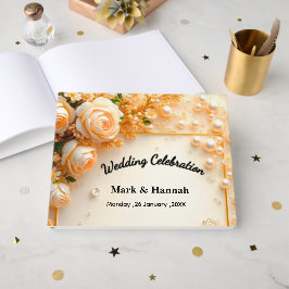 Livro De Visitas Celebração de Casamento Floral Personalizado