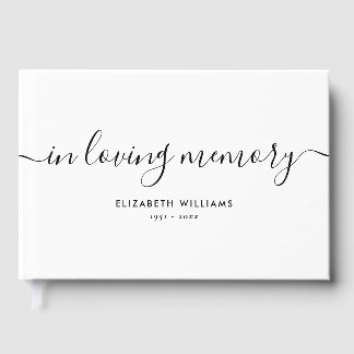 Livro De Visitas Celebração de Vida Minimalista Branca