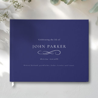 Livro De Visitas Celebração de Vida Minimalista Elegante Funeral Az