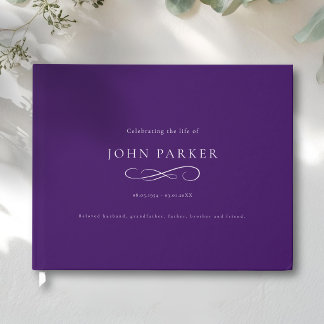 Livro De Visitas Celebração de Vida Minimalista Elegante Funeral Ro