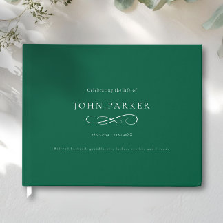 Livro De Visitas Celebração de Vida Minimalista Elegante Funeral Ve
