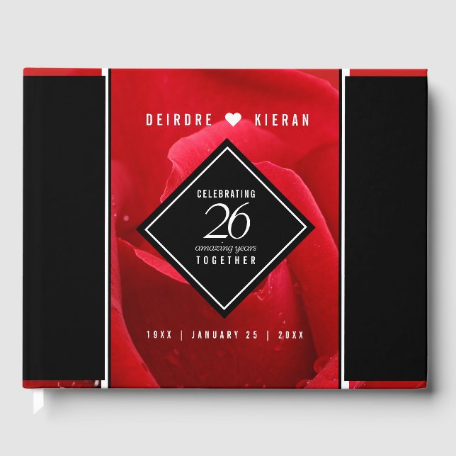 Livro De Visitas Celebração do Aniversário de Casamento do Rosa Ele (Frente)