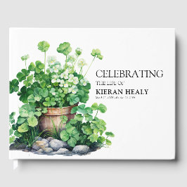 Livro De Visitas Celebração Elegante de Shamrock Irlandês da Vida