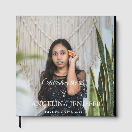 Livro De Visitas Celebração Elegante do Funeral Memorial da Foto da