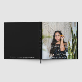 Livro De Visitas Celebração Elegante do Funeral Memorial da Foto da