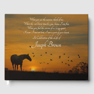 Livro De Visitas Celebração espiritual de Pássaros Sunset com Caval