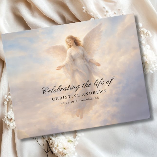 Livro De Visitas  Celebration of Life - Angel Funeral Memorial (Custom Celebration of Life - Angel Funeral Memorial Guest Book)