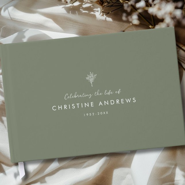 Livro De Visitas Celebration of Life Floral Memorial Green (Celebration of Life Floral Memorial Green Guest Book)