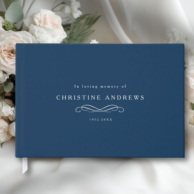 Livro De Visitas Celebration of Life Memorial–Elegant Minimal Blue (Celebration of Life Memorial–Elegant Minimal Blue Guest Book)