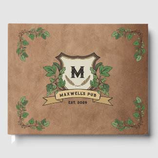 Livro De Visitas Cervejaria Personalizada Barra de Lúpulo Monograma