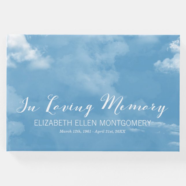 Livro De Visitas Céu Azul Nublado Em Memória Adorável (Frente)