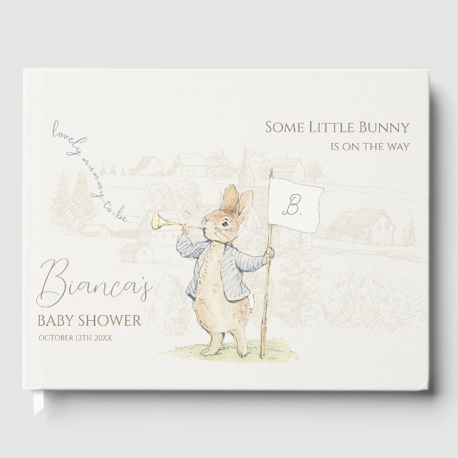 Livro De Visitas Chá de Bebê Coelho Some Bunny Baby Shower (Frente)