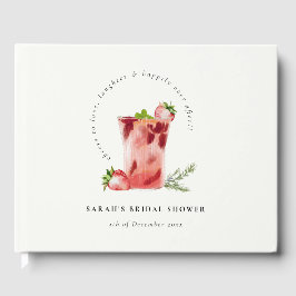 Livro De Visitas Chá de Bebê de Noiva de Coquetel Margarita Rosa de