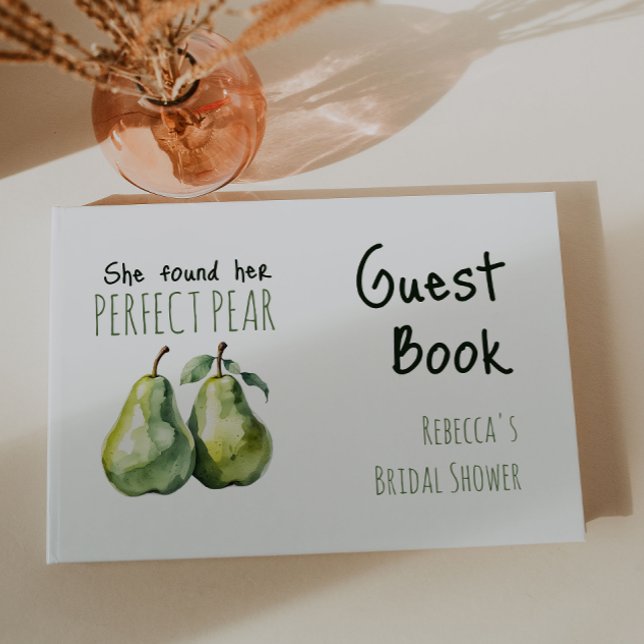 Livro De Visitas Chá de Bebê Elegante Rústico Perfeito Pera (Criador carregado)
