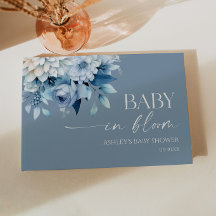 Chá de Bebê Floral Azul Empoeirado Baby In Bloom