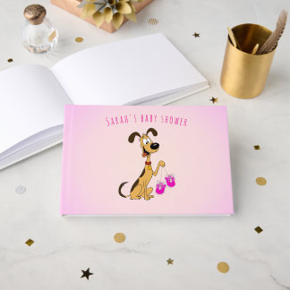 Livro De Visitas Chá de Bebê Menina Rico o Cachorro