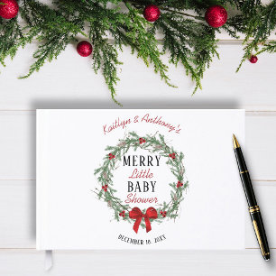 Livro De Visitas Chá de Bebê Natal Feliz