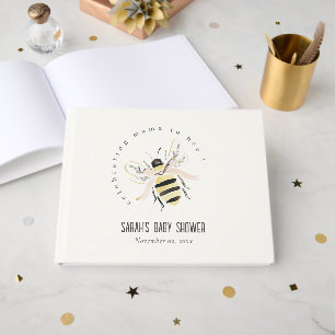 Livro De Visitas Chá de Bebê Neutro Cute Pastel Mum To Bee