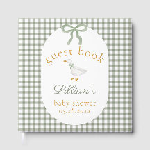 Chá de Bebê Silly Goose Green Gingham Cottagecore