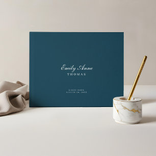 Livro De Visitas Chá de fraldas Azul Elegante e sofisticado de Mar