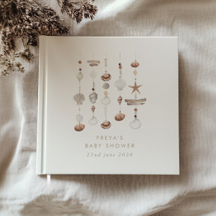 Livro De Visitas Chá de fraldas Boho Beach Shell