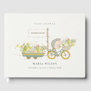 Livro De Visitas Chá de fraldas de Bike da Flora de Hedgehog Cultiv