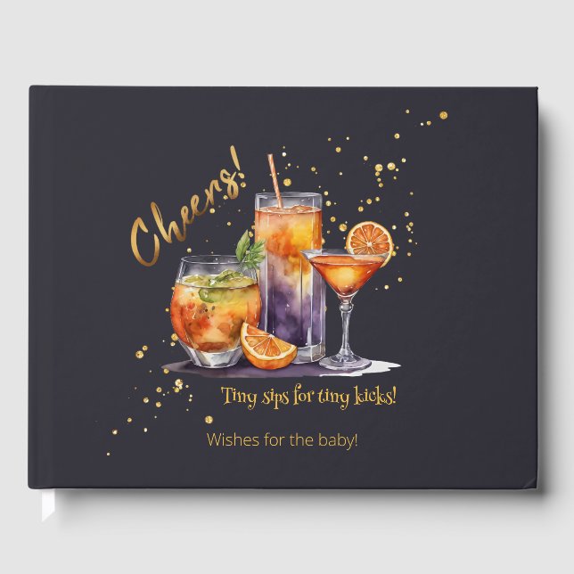 Livro De Visitas Chá de fraldas de coquetéis do Halloween (Frente)