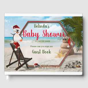 Livro De Visitas Chá de fraldas de Natal de Verão