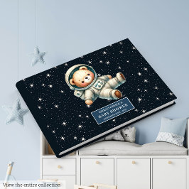 Livro De Visitas Chá de fraldas do Astronauta do Urso Bonito